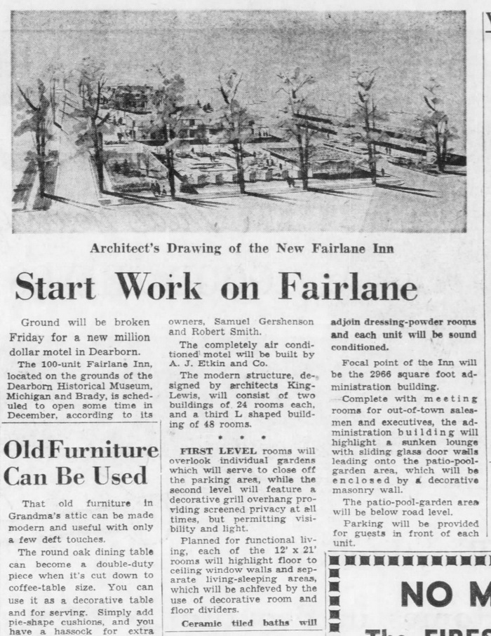 Fairlane Inn - 1959 Article On Construction (newer photo)